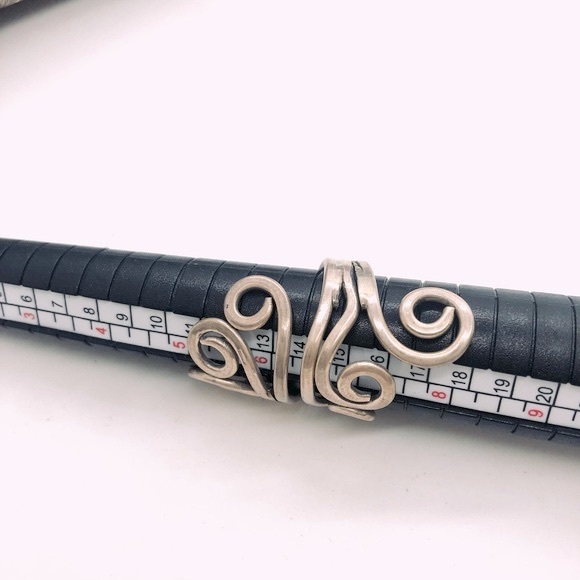 Vintage Silver Bypass 925 Scroll Ring - Picture 9 of 9